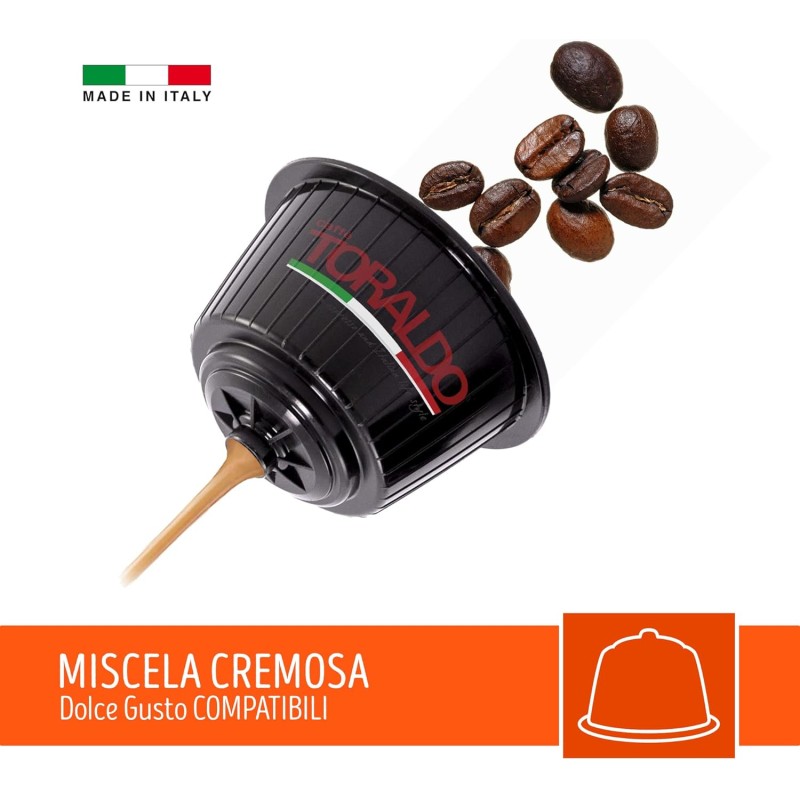 CAFFÈ TORALDO | Capsule Compatibile Dolce Gusto* (100 Unità, Miscela Cremosa) - 100 Unità (Confezione da 1) Miscela Cremosa