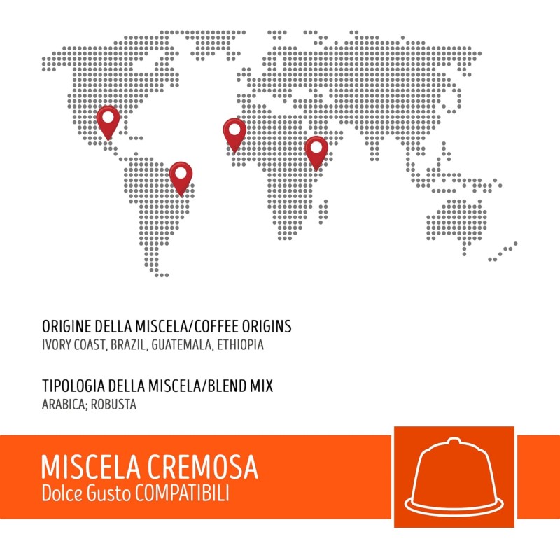 CAFFÈ TORALDO | Capsule Compatibile Dolce Gusto* (100 Unità, Miscela Cremosa) - 100 Unità (Confezione da 1) Miscela Cremosa