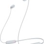 Sony WI-C100 - Cuffie wireless bluetooth, Fino a 25 ore di autonomia, Microfono integrato per telefonate, Compatibile con assistente vocale (Bianco), Unica - Bianco