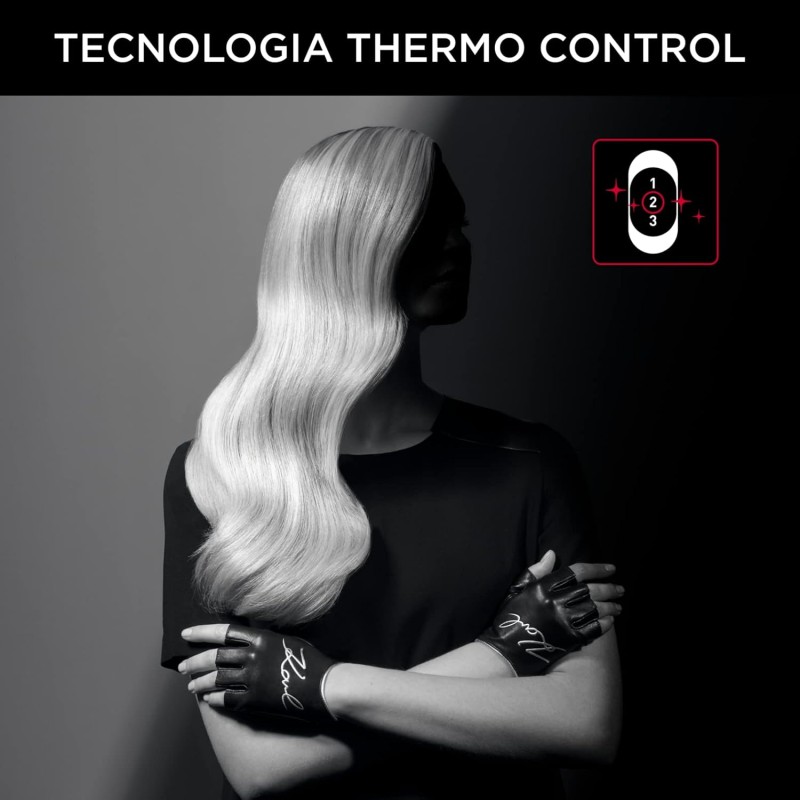 Rowenta CV581LF0 Studio Dry, Asciugacapelli con Tecnologia Effiwatts, Phon per Capelli Potenza 2100W, Impostazione Thermo Control, 1 Concentratore 12mm, 6 Combinazioni di Velocità/Temperatura