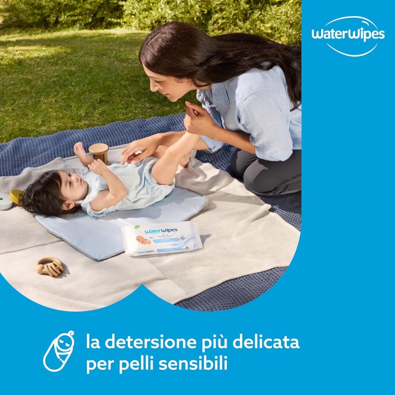 WaterWipes Sensitive+ Newborn & Baby Wipes, 360 Pezzi (6 Confezioni), Deterge, Cura, Protegge, 99,9% Acqua, Senza Profumo - 6 unità (Confezione da 1) WaterWipes Sensitive+ Newborn & Baby Wipes, 360 Pezzi (6 Confezioni), Deterge, Cura, Protegge, 99,9% Acqua, Senza Profumo - 6 unità (Confezione da 1)