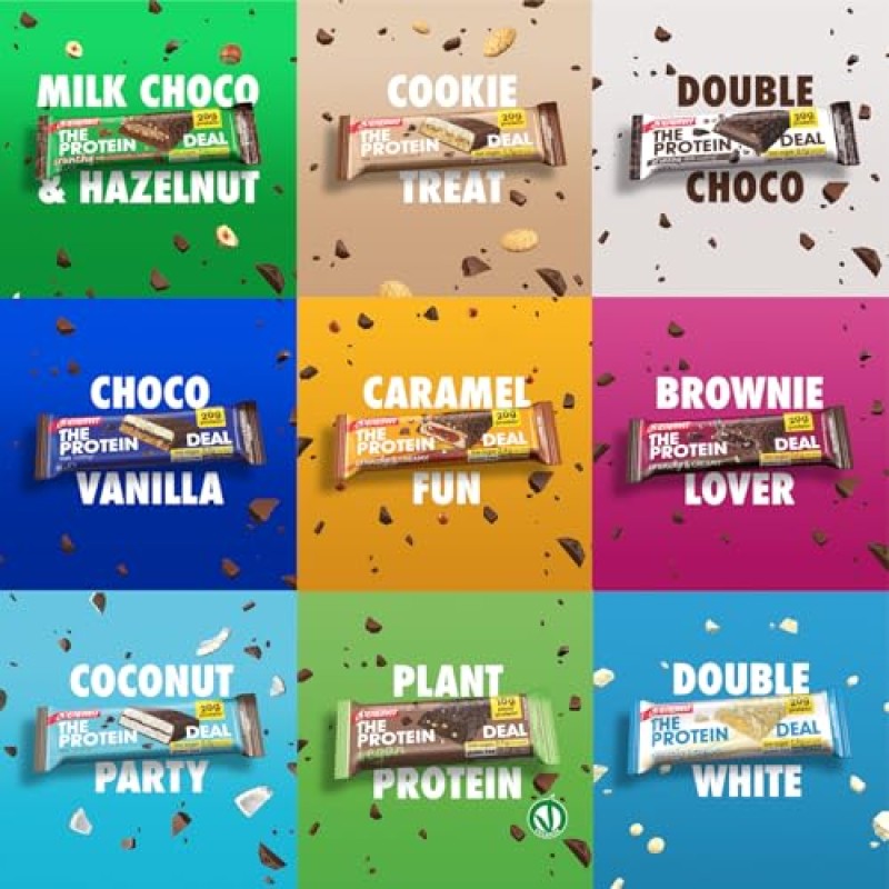 Enervit, The Protein Deal Crunchy Double Choco Storm, Barrette Proteiche, Gusto Cioccolato Fondente, 20g di Proteine, 0,1g di Zuccheri, Snack Goloso, Senza Glutine, 12 Barrette da 55g - 55 g (Confezione da 12) Enervit, The Protein Deal Crunchy Double Choco Storm, Barrette Proteiche, Gusto Cioccolato Fondente, 20g di Proteine, 0,1g di Zuccheri, Snack Goloso, Senza Glutine, 12 Barrette da 55g - 55 g (Confezione da 12)