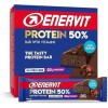 Enervit, Protein Bar 50% Dark Choco, Barrette Proteiche, 20g di Proteine, Low Sugar, con Vitamina D e B6, Gusto Cioccolato Fondente, Per il Recupero Dopo lo Sport, Senza Glutine, 12 Barrette da 40g