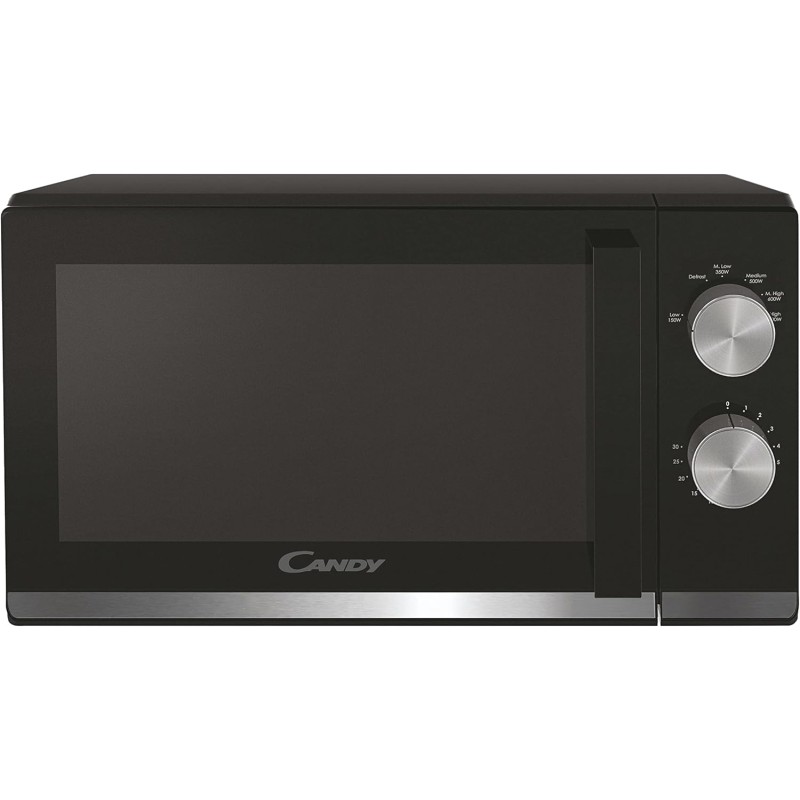 Candy Moderna Forno a Microonde 20 Litri, 700W, 6 Livelli di Potenza, Funzione Defrost, Timer e Segnale Acustico di Fine Cottura, Libera Installazione, 45,2 x 34,6 x 26,2 cm, Nero - CMW20TNMB
