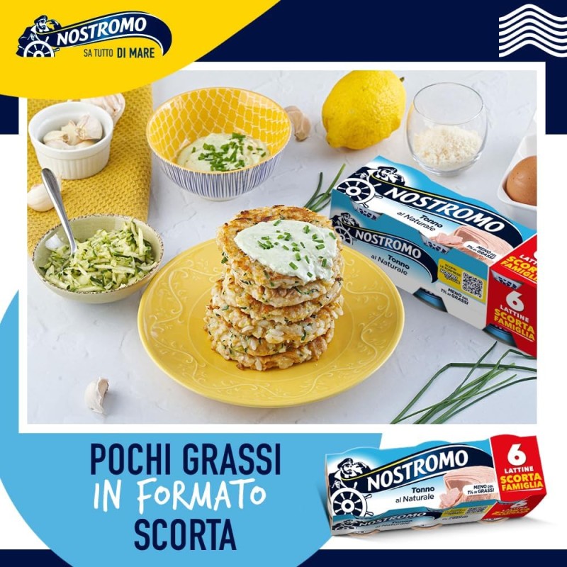 Nostromo - Tonno al naturale, 6 lattine da 70gr. Meno dell'1% di grassi, senza conservanti - 56 g (Confezione da 6)