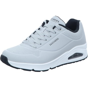 Skechers Uno Stand On Air, Scarpe da Ginnastica Uomo - 44 EU Light Gray Durabuck Black Trim