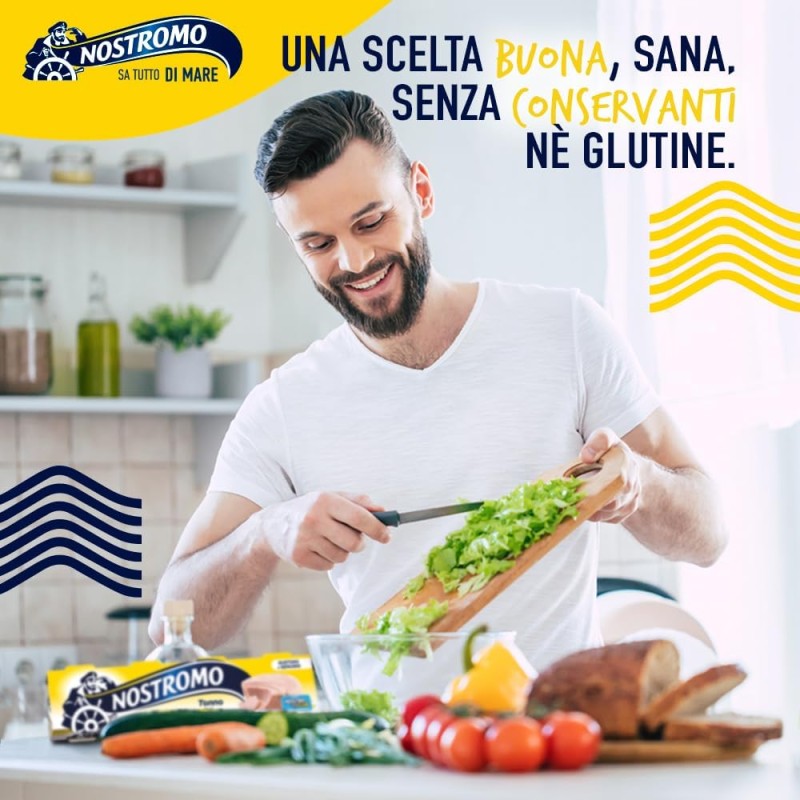 Nostromo - Tonno all'olio di oliva, 4 lattine da 70gr. Fonte di proteine, senza conservanti Nostromo - Tonno all'olio di oliva, 4 lattine da 70gr. Fonte di proteine, senza conservanti