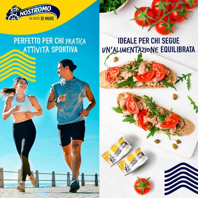 Nostromo - Tonno all'olio di oliva, 4 lattine da 70gr. Fonte di proteine, senza conservanti Nostromo - Tonno all'olio di oliva, 4 lattine da 70gr. Fonte di proteine, senza conservanti