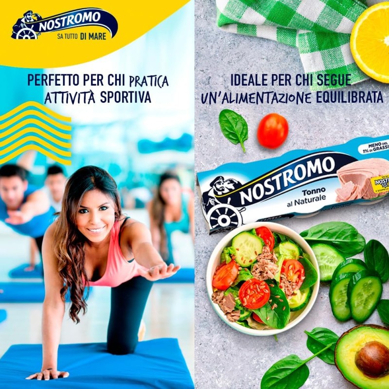 Nostromo Tonno al Naturale 70g – Confezione da 3 Lattine, Meno dell'1% di Grassi, Senza Conservanti – Tonno Magro e Proteico - 70 g (Confezione da 3)
