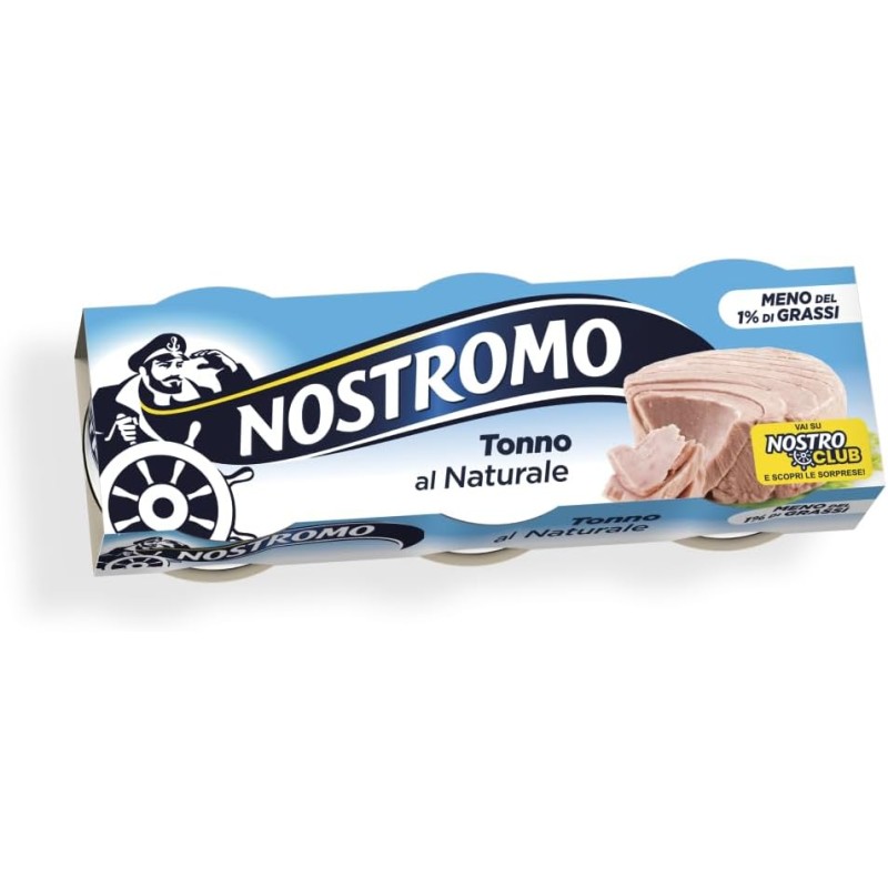 Nostromo Tonno al Naturale 70g – Confezione da 3 Lattine, Meno dell'1% di Grassi, Senza Conservanti – Tonno Magro e Proteico - 70 g (Confezione da 3)