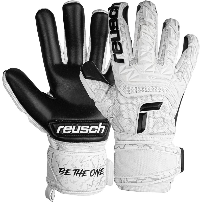 Reusch Attrakt Freegel Infinity Guanti da portiere per adulti con costruzione interna per le prestazioni dei portieri professionisti su erba sintetica - 10 bianco-nero