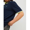 JACK & JONES Polo Plain Shirt Collar Polo - 6XL Plus Blu Scuro / Dettaglio: Neon JACK & JONES Polo Plain Shirt Collar Polo - 6XL Plus Blu Scuro / Dettaglio: Neon