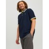 JACK & JONES Polo Plain Shirt Collar Polo - 6XL Plus Blu Scuro / Dettaglio: Neon JACK & JONES Polo Plain Shirt Collar Polo - 6XL Plus Blu Scuro / Dettaglio: Neon