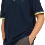 JACK & JONES Polo Plain Shirt Collar Polo - 6XL Plus Blu Scuro / Dettaglio: Neon