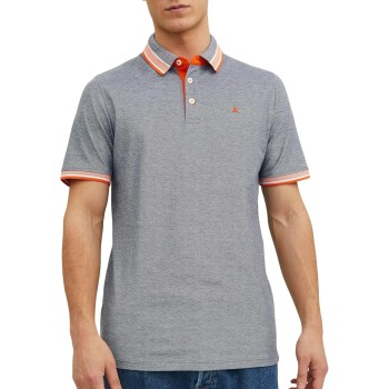 JACK & JONES Polo Plain Shirt Collar Polo - S Navy Blazer/Detail:neon JACK & JONES Polo Plain Shirt Collar Polo - S Navy Blazer/Detail:neon