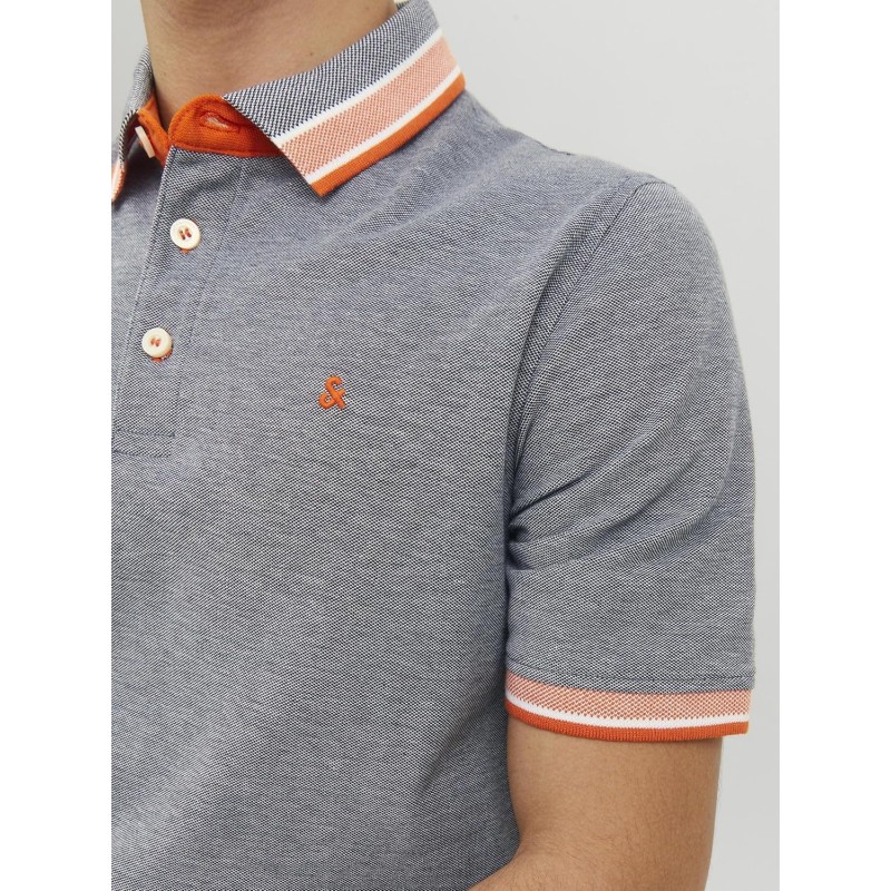 JACK & JONES Polo Plain Shirt Collar Polo - S Navy Blazer/Detail:neon JACK & JONES Polo Plain Shirt Collar Polo - S Navy Blazer/Detail:neon