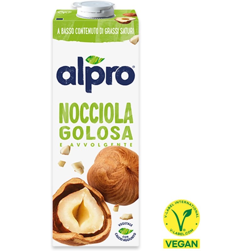 ALPRO CLASSICO, Bevanda alla NOCCIOLA, 100% vegetale con vitamine B2, B12 e D (8 confezioni x 1 Litro)