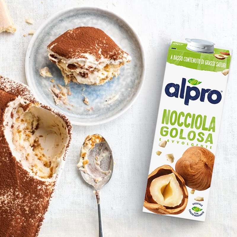ALPRO CLASSICO, Bevanda alla NOCCIOLA, 100% vegetale con vitamine B2, B12 e D (8 confezioni x 1 Litro)