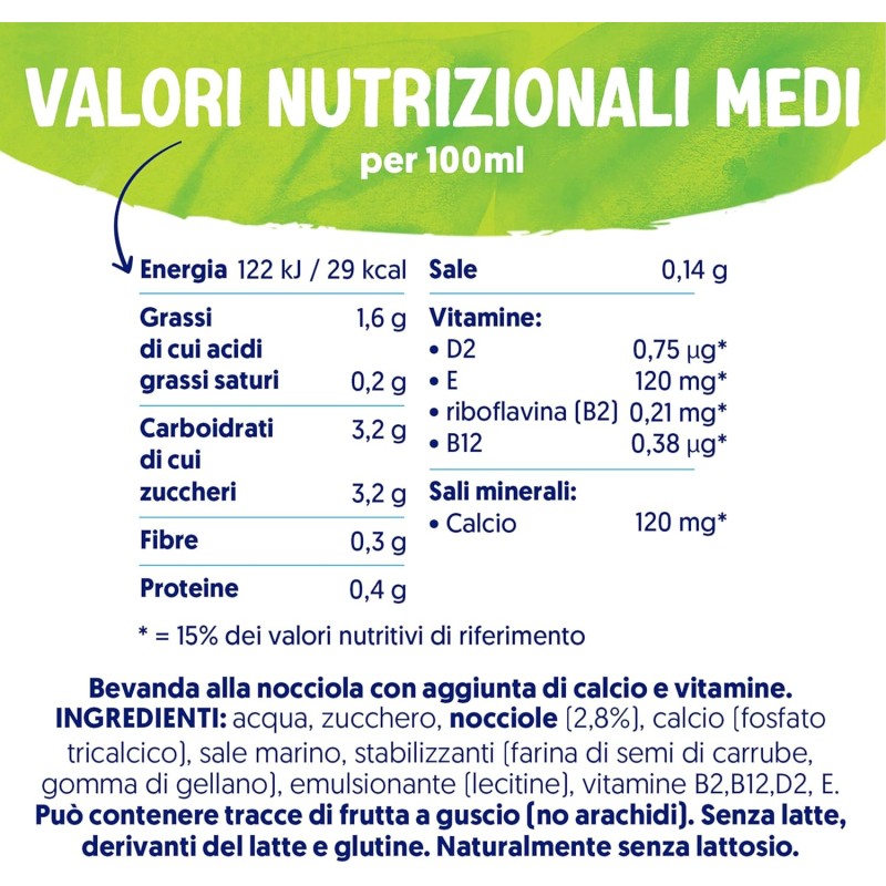 ALPRO CLASSICO, Bevanda alla NOCCIOLA, 100% vegetale con vitamine B2, B12 e D (8 confezioni x 1 Litro)