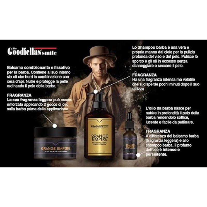 The Goodfellas' smile Shampoo Barba Orange Empire nutriente 250ml - 250 ml (Confezione da 1) The Goodfellas' smile Shampoo Barba Orange Empire nutriente 250ml - 250 ml (Confezione da 1)
