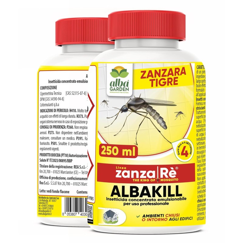 Albagarden - Insetticida Antizanzare Giardino Concentrato - Insetticida per Esterno E Interno contro Zanzare Comune e Zanzara Tigre - Barriera Anti Zanzare x 250 ml Albagarden - Insetticida Antizanzare Giardino Concentrato - Insetticida per Esterno E Interno contro Zanzare Comune e Zanzara Tigre - Barriera Anti Zanzare x 250 ml