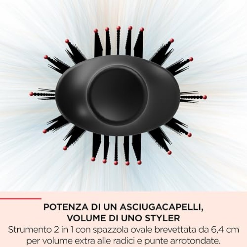 Revlon One-Step Volumiser Plus (spazzola ovale staccabile, rivestimento in ceramica di titanio, setole miste con punte a sfera al carbone attivo, tecnologia ionica alla tormalina)