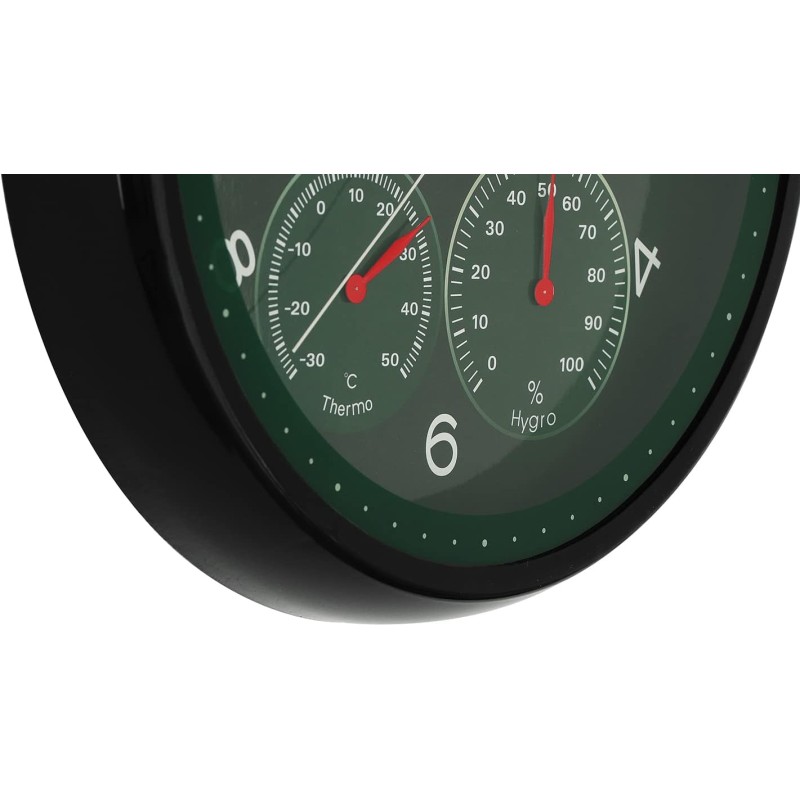 MPM Quality Orologio da parete in plastica, verde, motore a passo al quarzo, igrometro, termometro, indicatore di temperatura e umidità, quadrante originale, E01.3084.40, ∅ 314 x 45 mm - ∅ 314 x 45 mm Verde MPM Quality Orologio da parete in plastica, verde, motore a passo al quarzo, igrometro, termometro, indicatore di temperatura e umidità, quadrante originale, E01.3084.40, ∅ 314 x 45 mm - ∅ 314 x 45 mm Verde