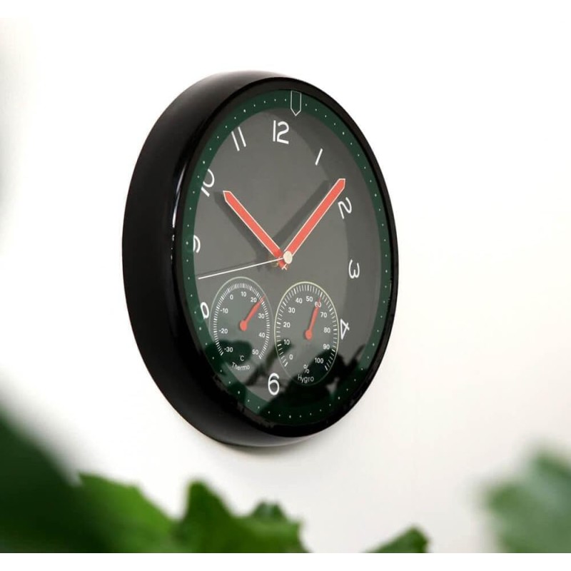 MPM Quality Orologio da parete in plastica, verde, motore a passo al quarzo, igrometro, termometro, indicatore di temperatura e umidità, quadrante originale, E01.3084.40, ∅ 314 x 45 mm - ∅ 314 x 45 mm Verde MPM Quality Orologio da parete in plastica, verde, motore a passo al quarzo, igrometro, termometro, indicatore di temperatura e umidità, quadrante originale, E01.3084.40, ∅ 314 x 45 mm - ∅ 314 x 45 mm Verde