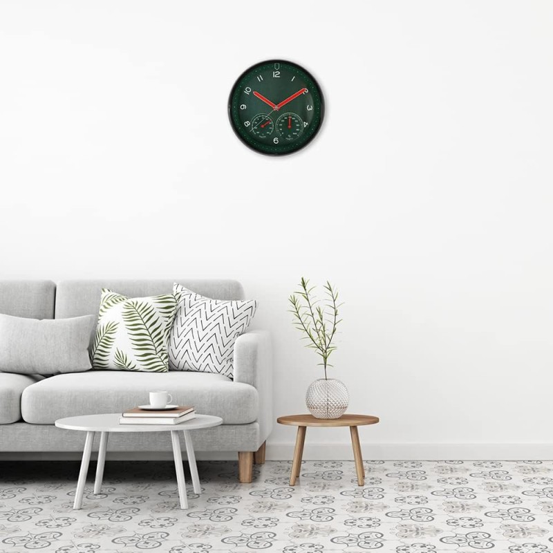 MPM Quality Orologio da parete in plastica, verde, motore a passo al quarzo, igrometro, termometro, indicatore di temperatura e umidità, quadrante originale, E01.3084.40, ∅ 314 x 45 mm - ∅ 314 x 45 mm Verde MPM Quality Orologio da parete in plastica, verde, motore a passo al quarzo, igrometro, termometro, indicatore di temperatura e umidità, quadrante originale, E01.3084.40, ∅ 314 x 45 mm - ∅ 314 x 45 mm Verde