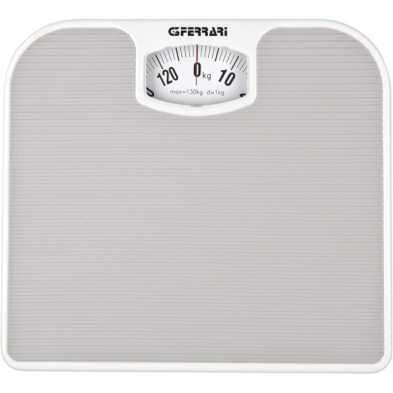 G3 Ferrari G30048 Bilancia pesapersone meccanica, Pesapersona Meccanica, 130 kg, Divisione di pesatura 1 kg, Pedana antiscivolo, Facile lettura, Design vintage, Grigio G3 Ferrari G30048 Bilancia pesapersone meccanica, Pesapersona Meccanica, 130 kg, Divisione di pesatura 1 kg, Pedana antiscivolo, Facile lettura, Design vintage, Grigio