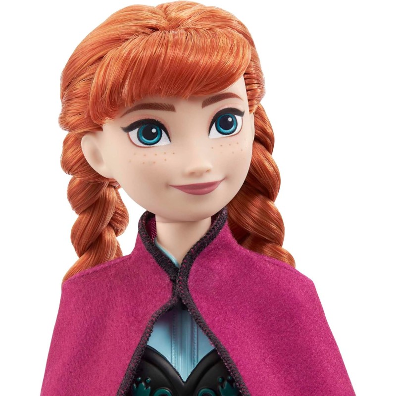 Mattel Disney Frozen - Anna, bambola con abito elegante e accessori ispirati al film Dsney Frozen 1, giocattolo per bambini, 3+ anni, HLW49 Mattel Disney Frozen - Anna, bambola con abito elegante e accessori ispirati al film Dsney Frozen 1, giocattolo per bambini, 3+ anni, HLW49