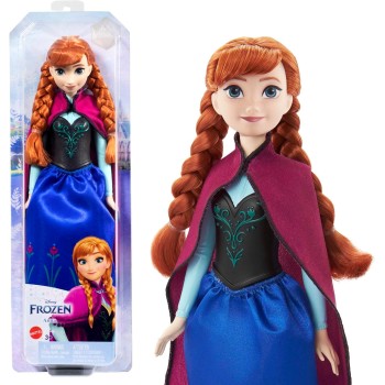 Mattel Disney Frozen - Anna, bambola con abito elegante e accessori ispirati al film Dsney Frozen 1, giocattolo per bambini, 3+ anni, HLW49
