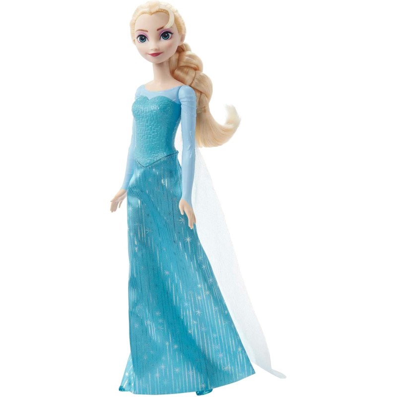 Mattel Disney Frozen - Elsa bambola con abito elegante e accessori ispirati ai film Disney Frozen 1, giocattolo per bambini, 3+ anni, HLW47 - Azzurro - Elsa Elegante