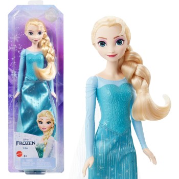 Mattel Disney Frozen - Elsa bambola con abito elegante e accessori ispirati ai film Disney Frozen 1, giocattolo per bambini, 3+ anni, HLW47 - Azzurro - Elsa Elegante