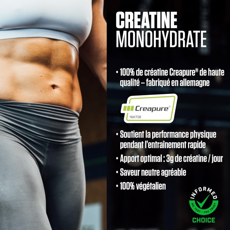Dymatize Creatine Monohydrate in polvere non aromatizzata 500g - 100% Creapure Creatine - Aminoacidi - Creatina, 147 Portioni - 147 Portioni