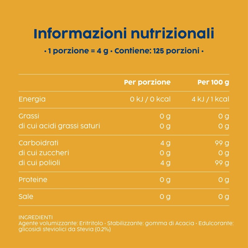 Misura Pasticceria Stevia Dolcificante in Cristalli Finissimi, Sostitutivo Dello Zucchero Semolato, Zero Calorie, Senza Glutine, Origine Naturale, Dolcificante Vegano Ideale per Dolci, 500g - 500 g (Confezione da 1)