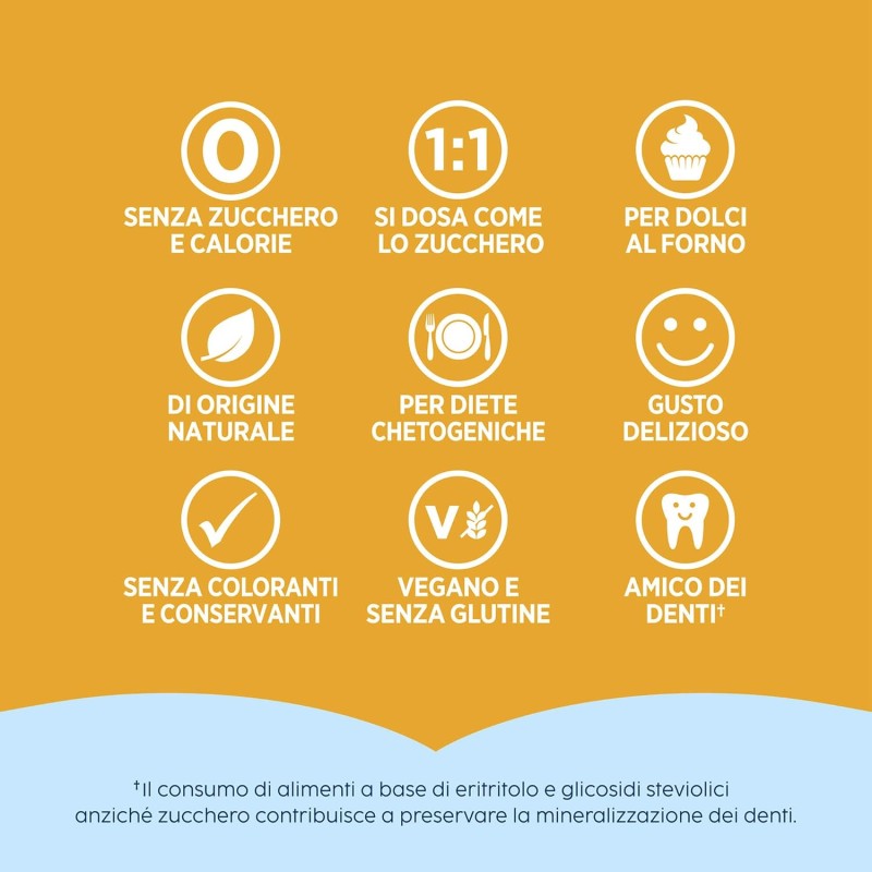 Misura Pasticceria Stevia Dolcificante in Cristalli Finissimi, Sostitutivo Dello Zucchero Semolato, Zero Calorie, Senza Glutine, Origine Naturale, Dolcificante Vegano Ideale per Dolci, 500g - 500 g (Confezione da 1)