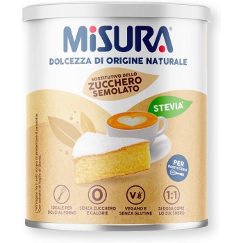 Misura Pasticceria Stevia Dolcificante in Cristalli Finissimi, Sostitutivo Dello Zucchero Semolato, Zero Calorie, Senza Glutine, Origine Naturale, Dolcificante Vegano Ideale per Dolci, 500g - 500 g (Confezione da 1)