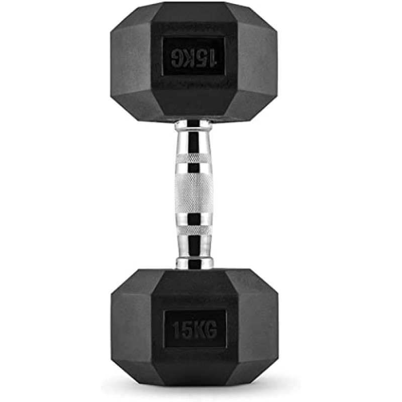 Manubrio Esagonale Gommato Professionale da 1 A 50 kg Pesistica Palestre O Home Gym Impugnatura Ergonomica Antiscivolo - 2 Kg