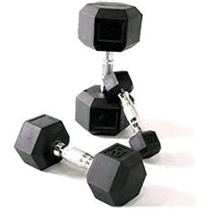 Manubrio Esagonale Gommato Professionale da 1 A 50 kg Pesistica Palestre O Home Gym Impugnatura Ergonomica Antiscivolo - 2 Kg