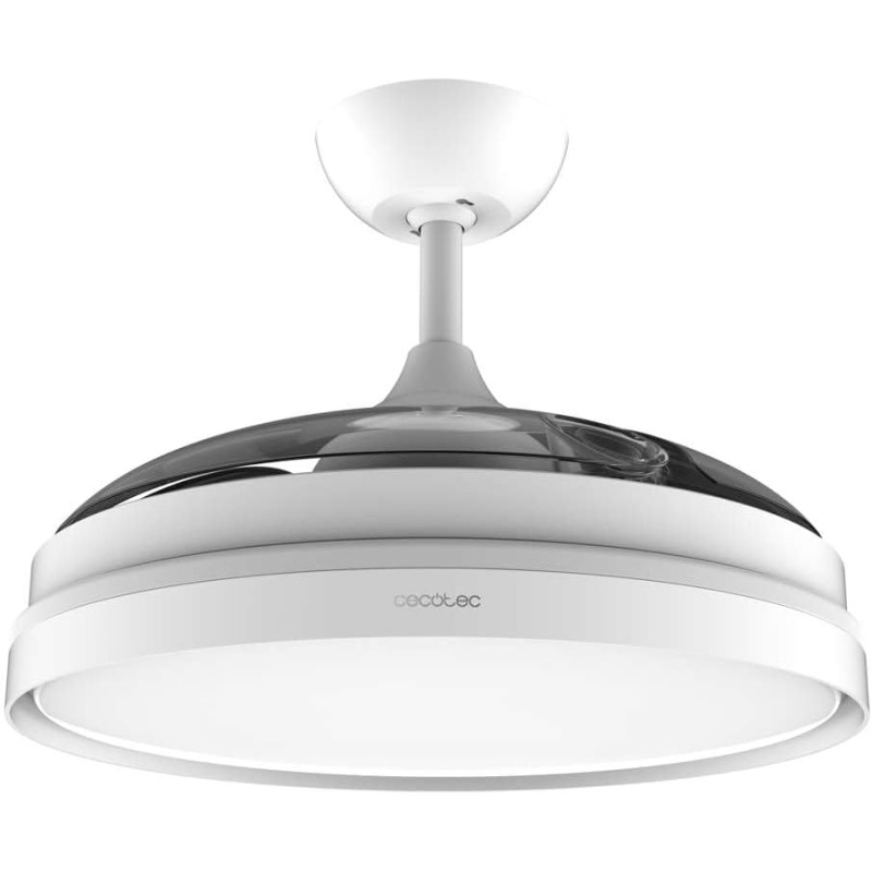 Cecotec Ventilatore da Soffitto con Luce e Pale Retrattilie EnergySilence Aero 4280 invisibile White. 40 W, diametro 106 cm, timer, 3 tonalità di luce, funzione estate-inverno - Bianco