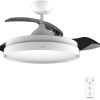 Cecotec Ventilatore da Soffitto con Luce e Pale Retrattilie EnergySilence Aero 4280 invisibile White. 40 W, diametro 106 cm, timer, 3 tonalità di luce, funzione estate-inverno - Bianco