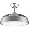 Cecotec Ventilatore da Soffitto con Luce e Pale Retrattilie EnergySilence Aero 4280 Invisible Steel. 40 W, Diametro 42" (106 cm), Timer, 3 Tonalità di Luce, Funzione Estate-Inverno - Acciaio Inox