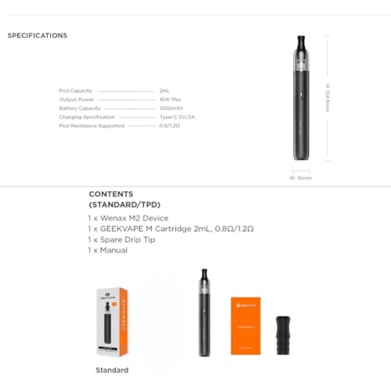 WENAX M2 | GEEKVAPE Wenax M2 Pod Kit Batteria 1200mAh + GeekVape Wenax M 0,8Ω 2ml Cartuccia MTL No nicotine, No e-liquid - Eclipse Blue WENAX M2 | GEEKVAPE Wenax M2 Pod Kit Batteria 1200mAh + GeekVape Wenax M 0,8Ω 2ml Cartuccia MTL No nicotine, No e-liquid - Eclipse Blue