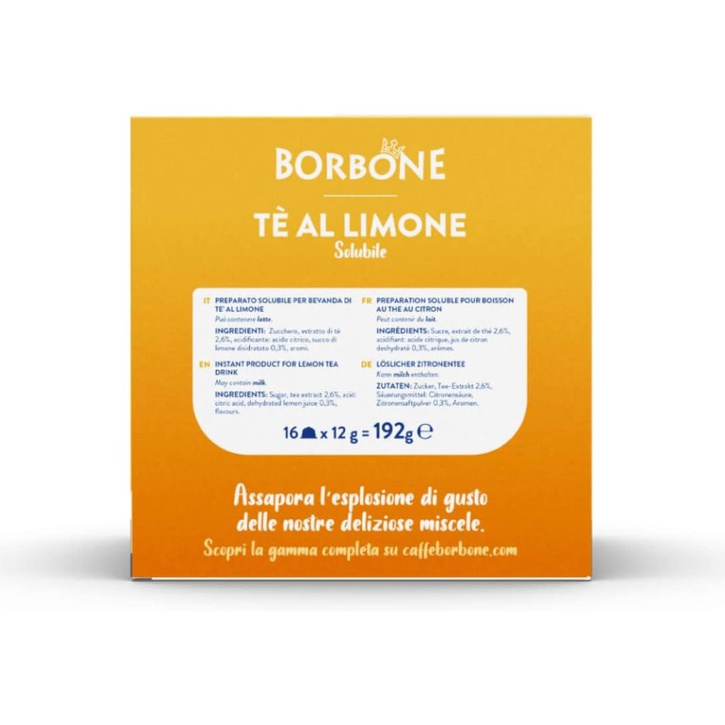 Caffè Borbone Tè al Limone - 64 Capsule (4 confezioni da 16) - Compatibili con le Macchine Nescafè* Dolce Gusto* - Tè al Limone