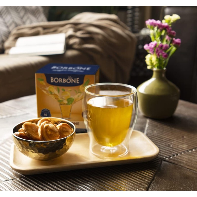 Caffè Borbone Tè al Limone - 64 Capsule (4 confezioni da 16) - Compatibili con le Macchine Nescafè* Dolce Gusto* - Tè al Limone