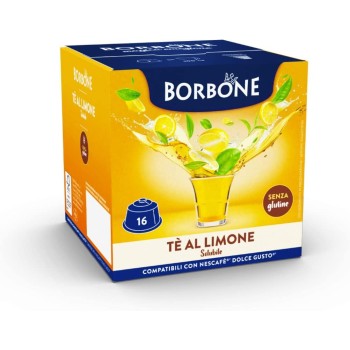 Caffè Borbone Tè al Limone - 64 Capsule (4 confezioni da 16) - Compatibili con le Macchine Nescafè* Dolce Gusto* - Tè al Limone