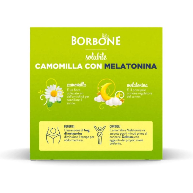 Caffè Borbone Camomilla con Melatonina - 64 capsule (4 confezioni da 16) - Compatibili con le Macchine Nescafè* Dolce Gusto* - Camomilla con Melatonina