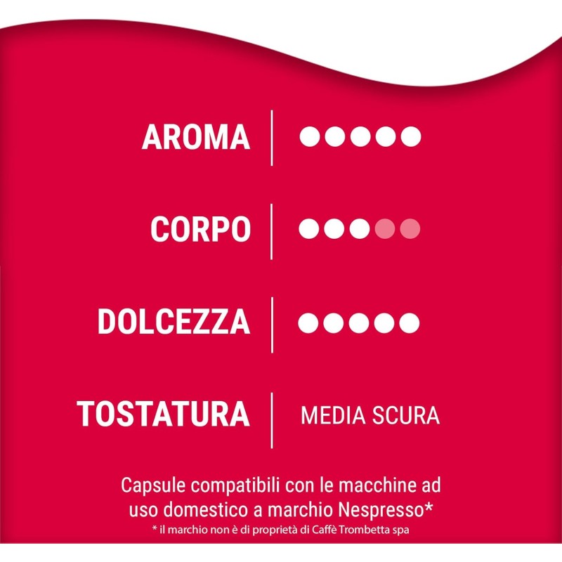 Caffè Trombetta - l'Espresso Arabica, Capsule Compatibili con Sistema Nespresso - Confezione da 100 Capsule - 100 unità (Confezione da 1)
