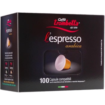 Caffè Trombetta - l'Espresso Arabica, Capsule Compatibili con Sistema Nespresso - Confezione da 100 Capsule - 100 unità (Confezione da 1) Caffè Trombetta - l'Espresso Arabica, Capsule Compatibili con Sistema Nespresso - Confezione da 100 Capsule - 100 unità (Confezione da 1)
